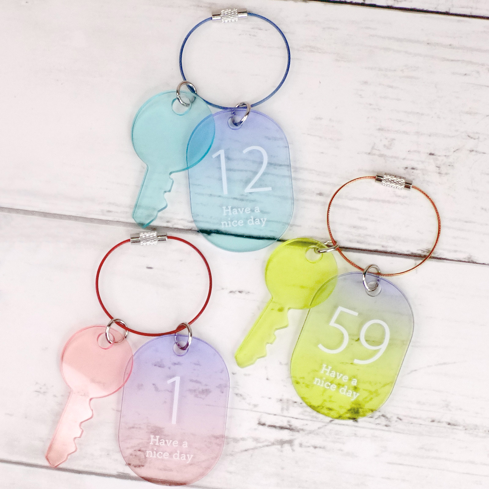 カラーワイヤーキーホルダー Y10/12cm ビニールコーティング ブルー