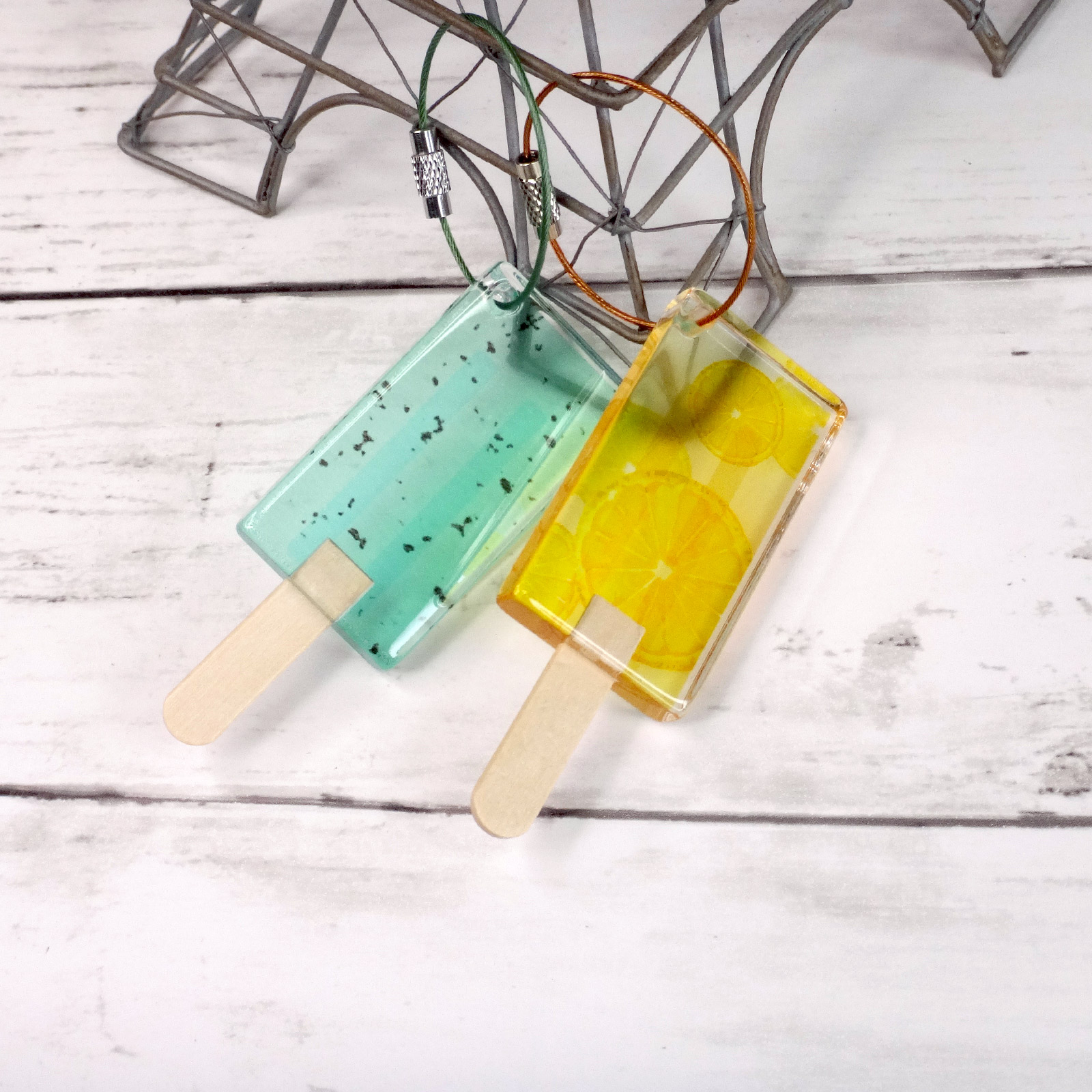 カラーワイヤーキーホルダー Y10/12cm ビニールコーティング ブルー