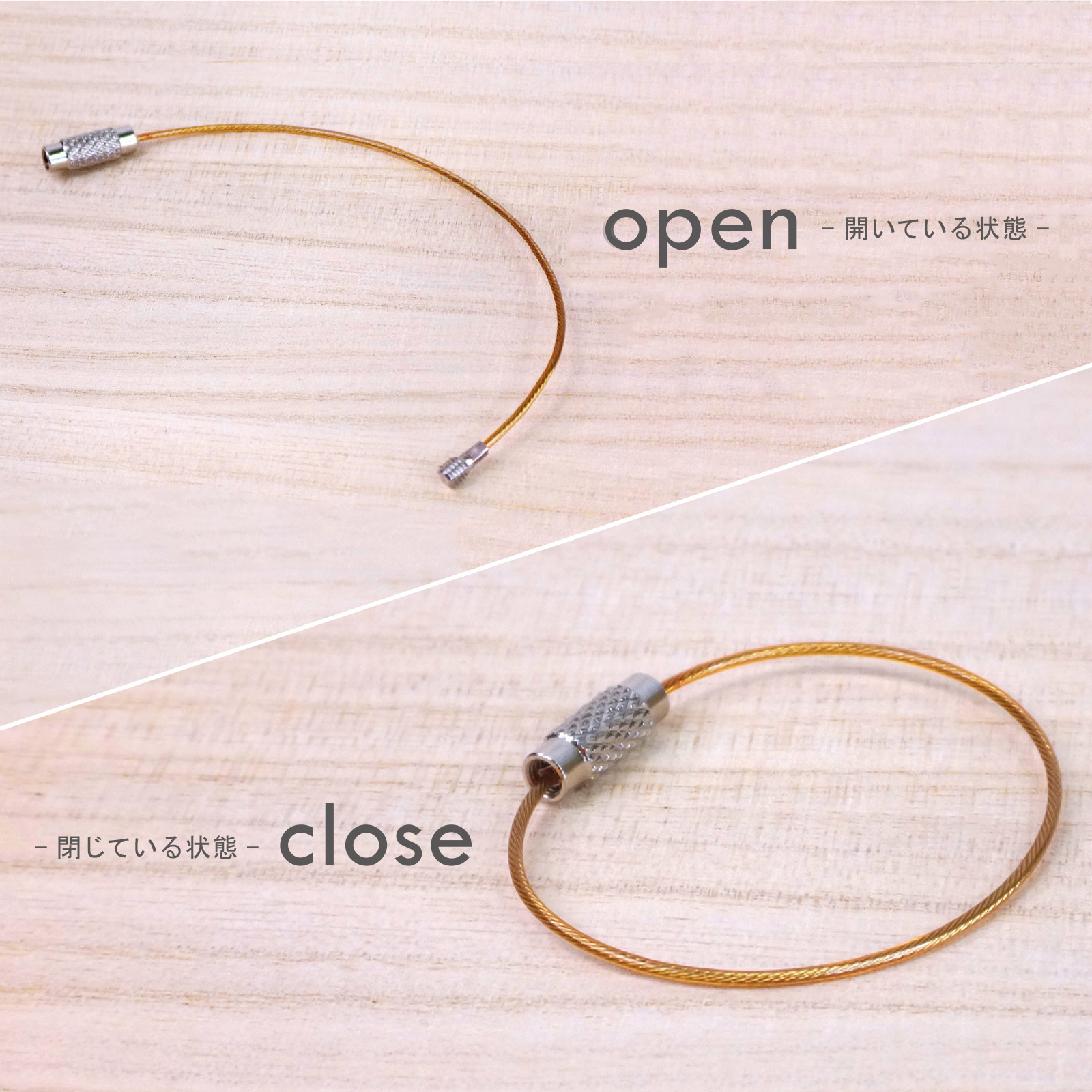 カラーワイヤーキーホルダー Y10/12cm ビニールコーティング グリーン