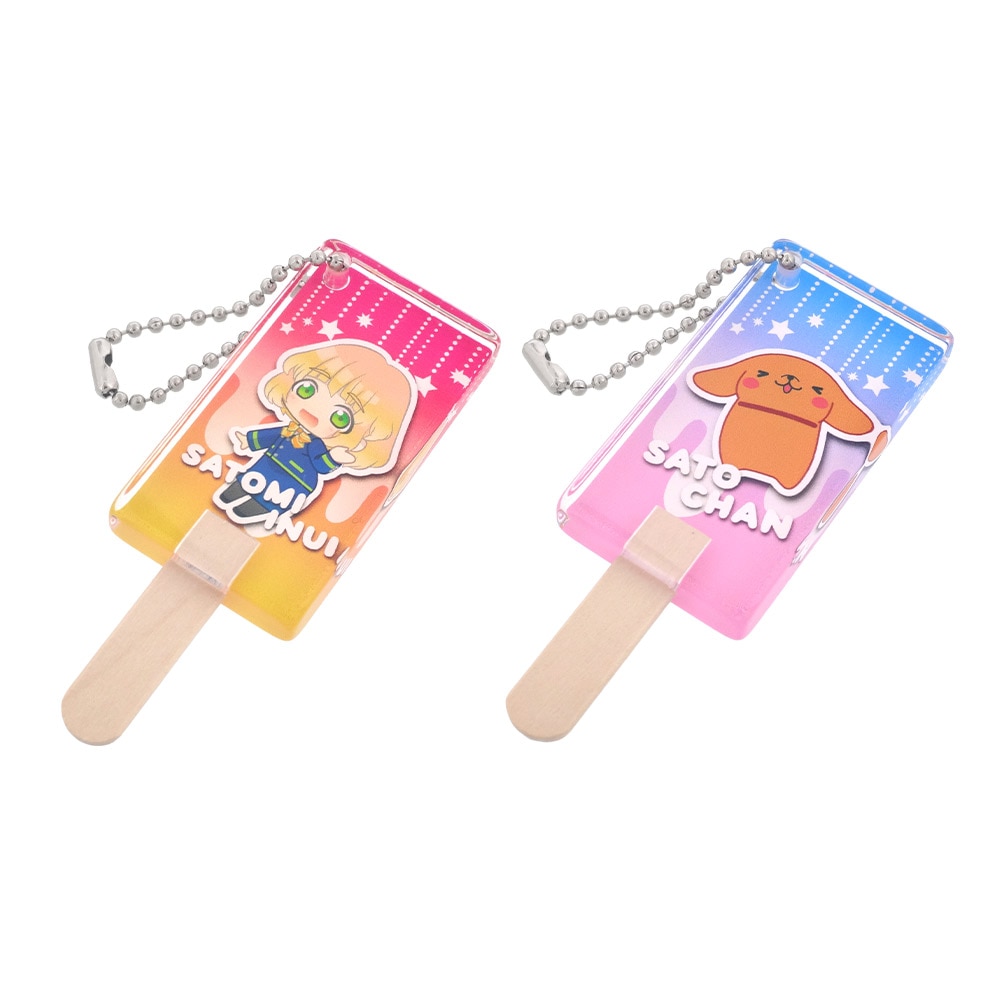 アクリル厚口キーホルダー アクリルチャーム アイス 四角 クリア