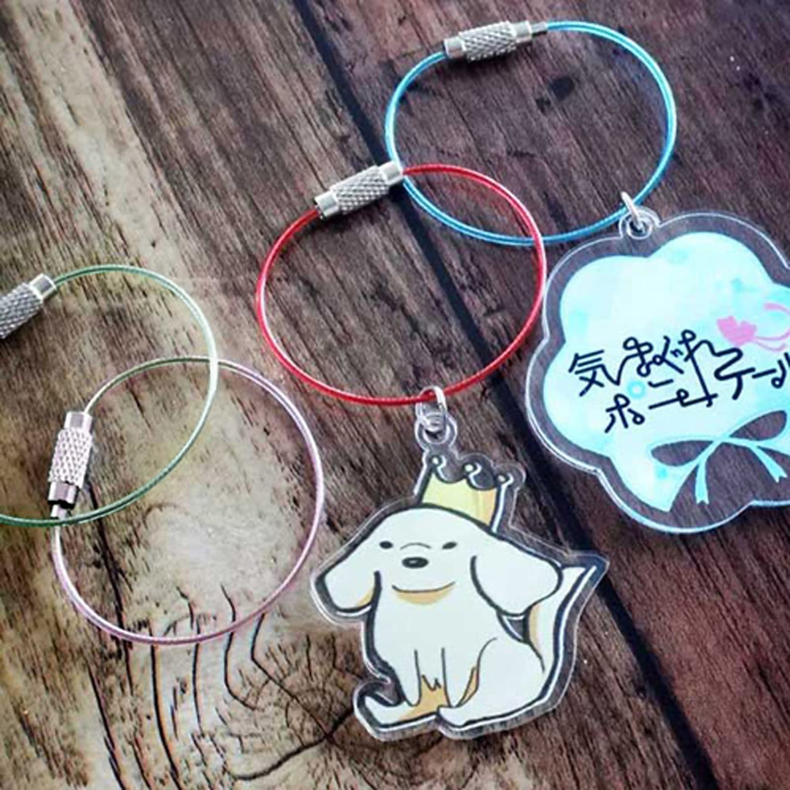 カラーワイヤーキーホルダー Y10/12cm ビニールコーティング オレンジ