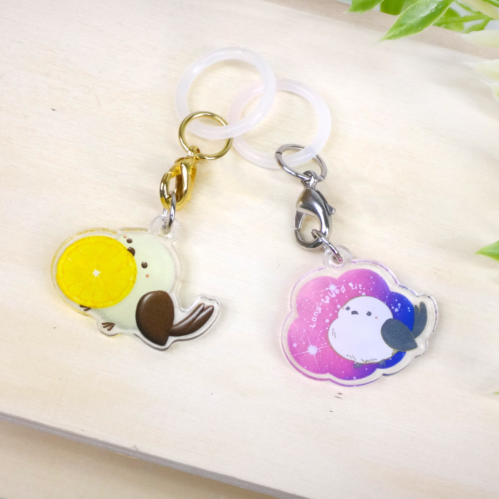 アンブレラマーカー 持ち手タイプ カニカンフック付き ゴールド 5個セット グリーン