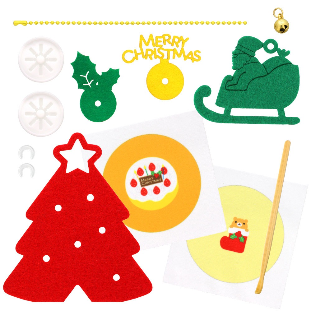 親子時間を楽しもう♪ 『あそぼーたん』 クリスマスチャームキット ツリー（赤）