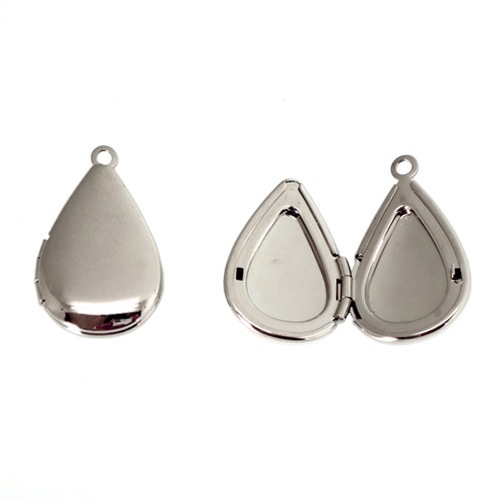 ドロップ（雫）型 ロケットペンダント プレーン ニッケル