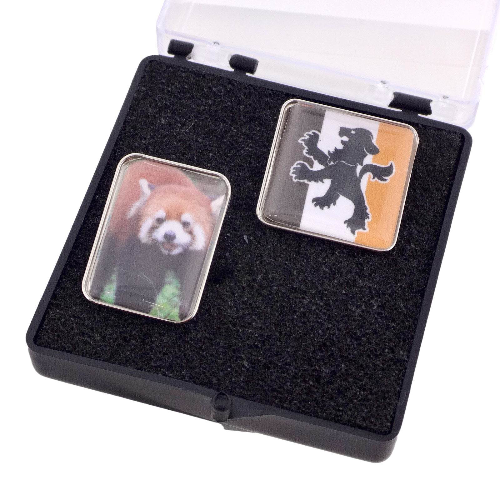 シルバー メタル ピンバッジ 長方形 ドームピンズ メタル 長方形 24×17mm シルバー （DAP-K24A