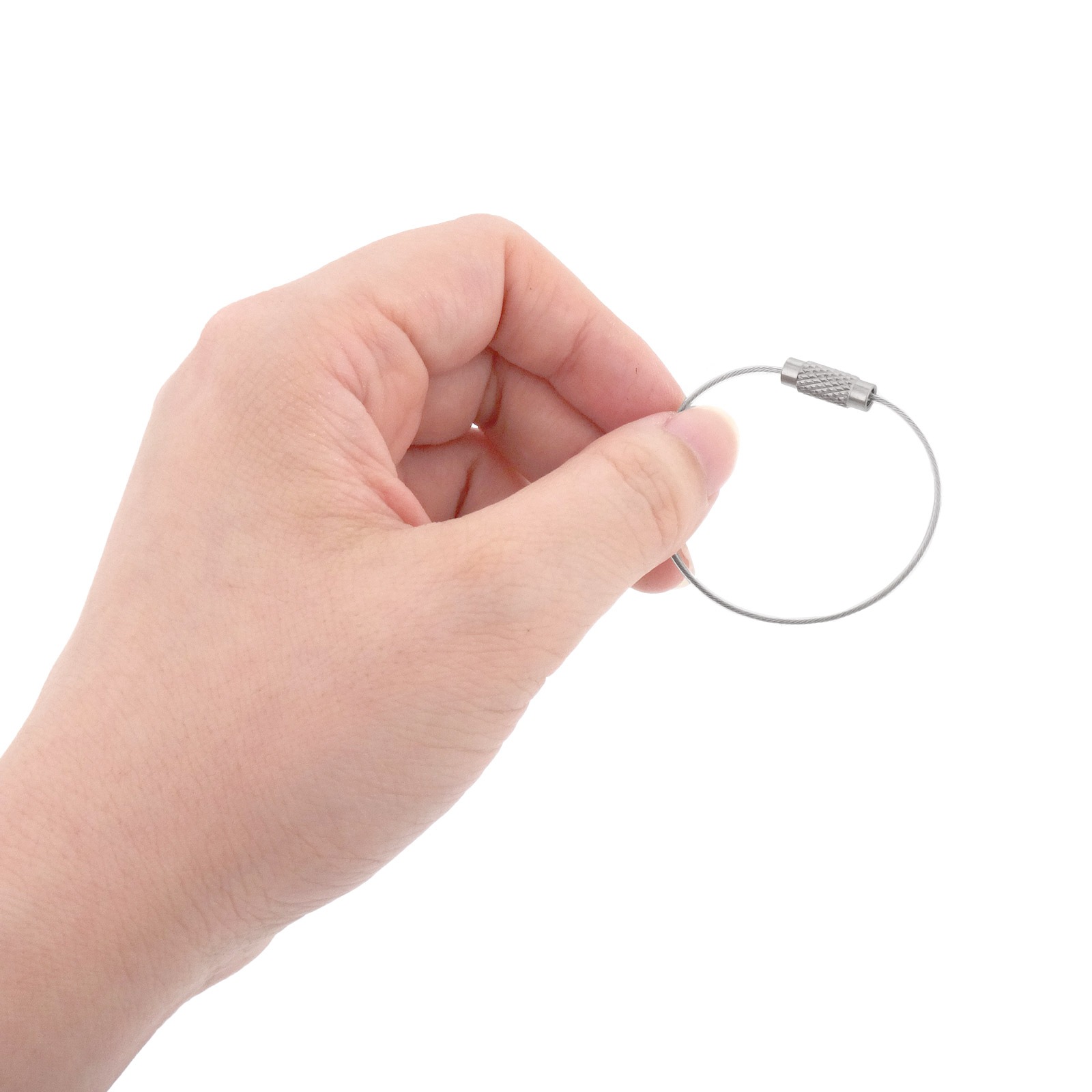 カラーワイヤーキーホルダー Y10/12cm ビニールコーティング レッド