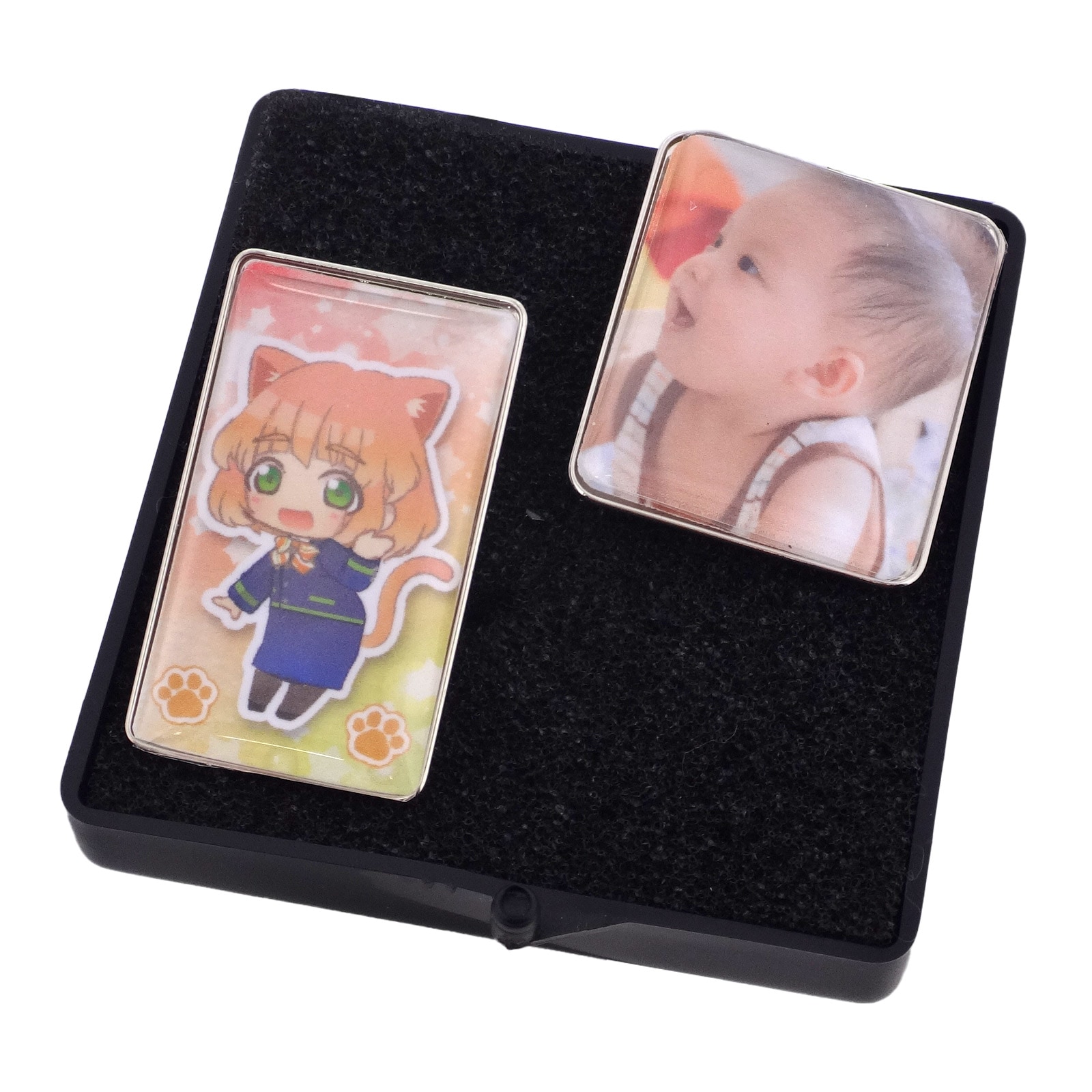 長島ジャパンピンバッチセット ドームピンズ メタル 長方形 35×20mm シルバー （DAP-K35A