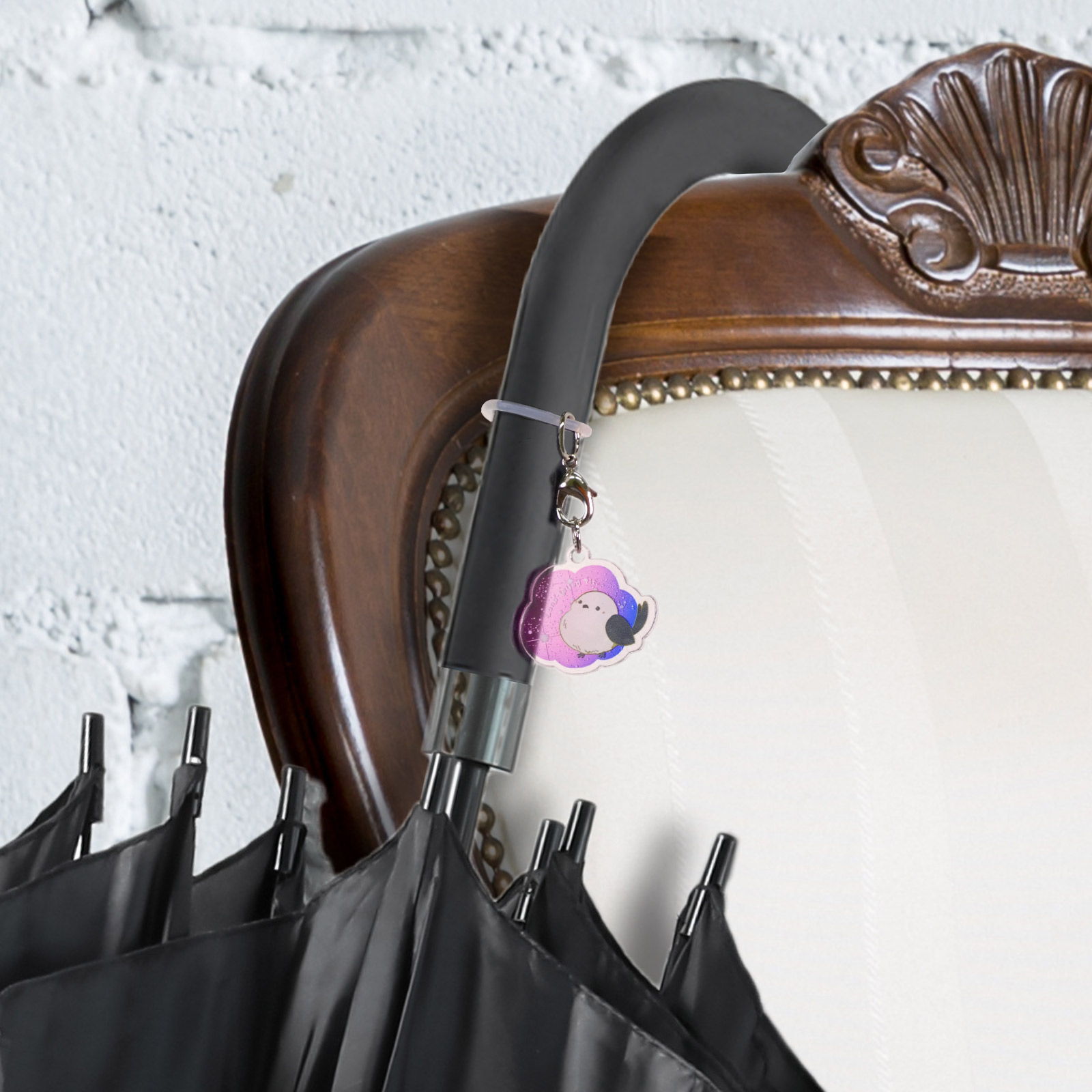 アンブレラマーカー 持ち手タイプ カニカンフック付き ゴールド 5個セット イエロー