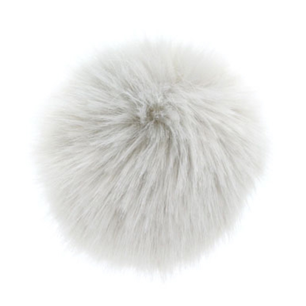 フェイクファー (エコファー) ぼんぼん 12cm グレー 【ネコポス便不可】