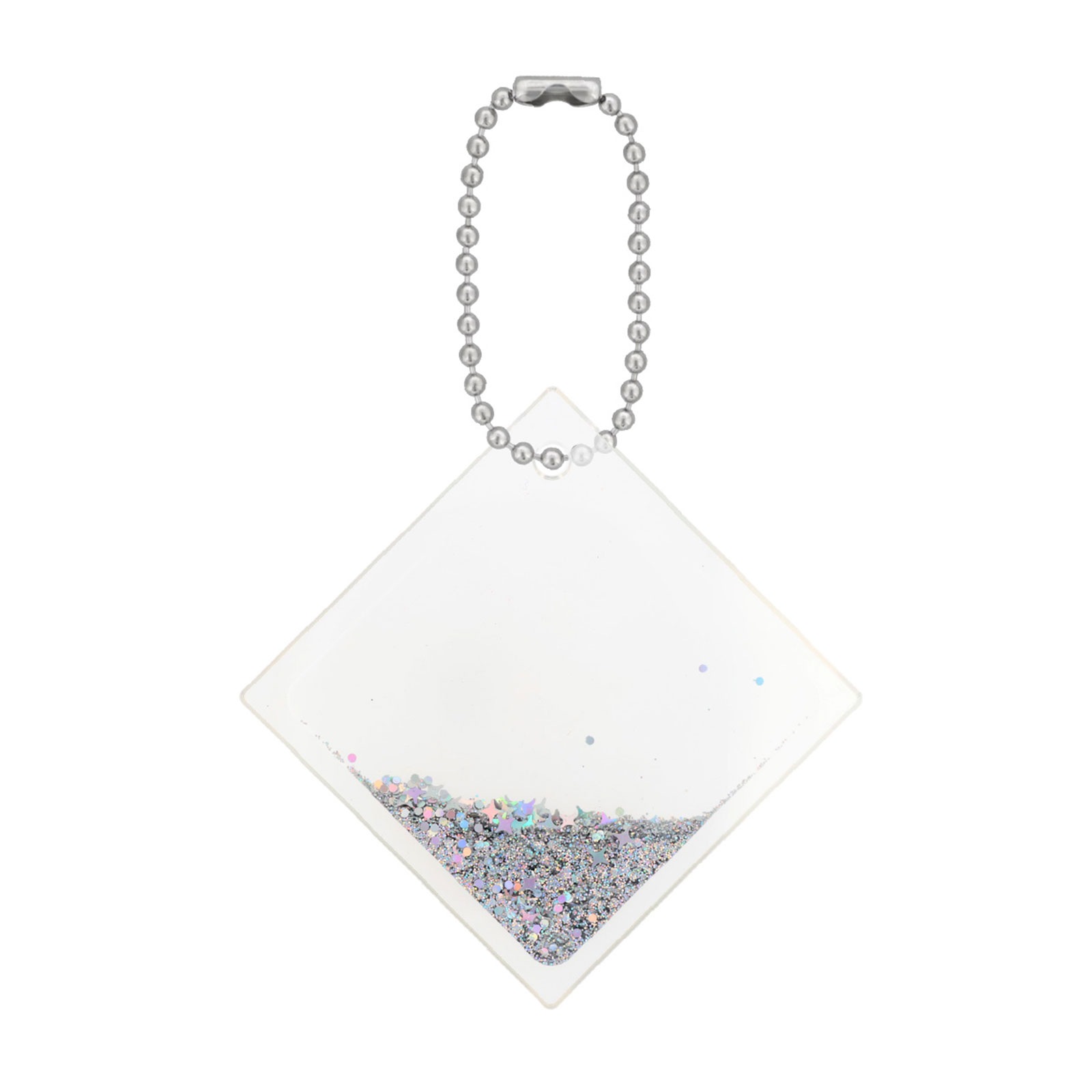 オイルインアクリルキーホルダー 50×50×5mm クリア 無地 パーツ/ボールチェーンセット/スタンドパーツセット