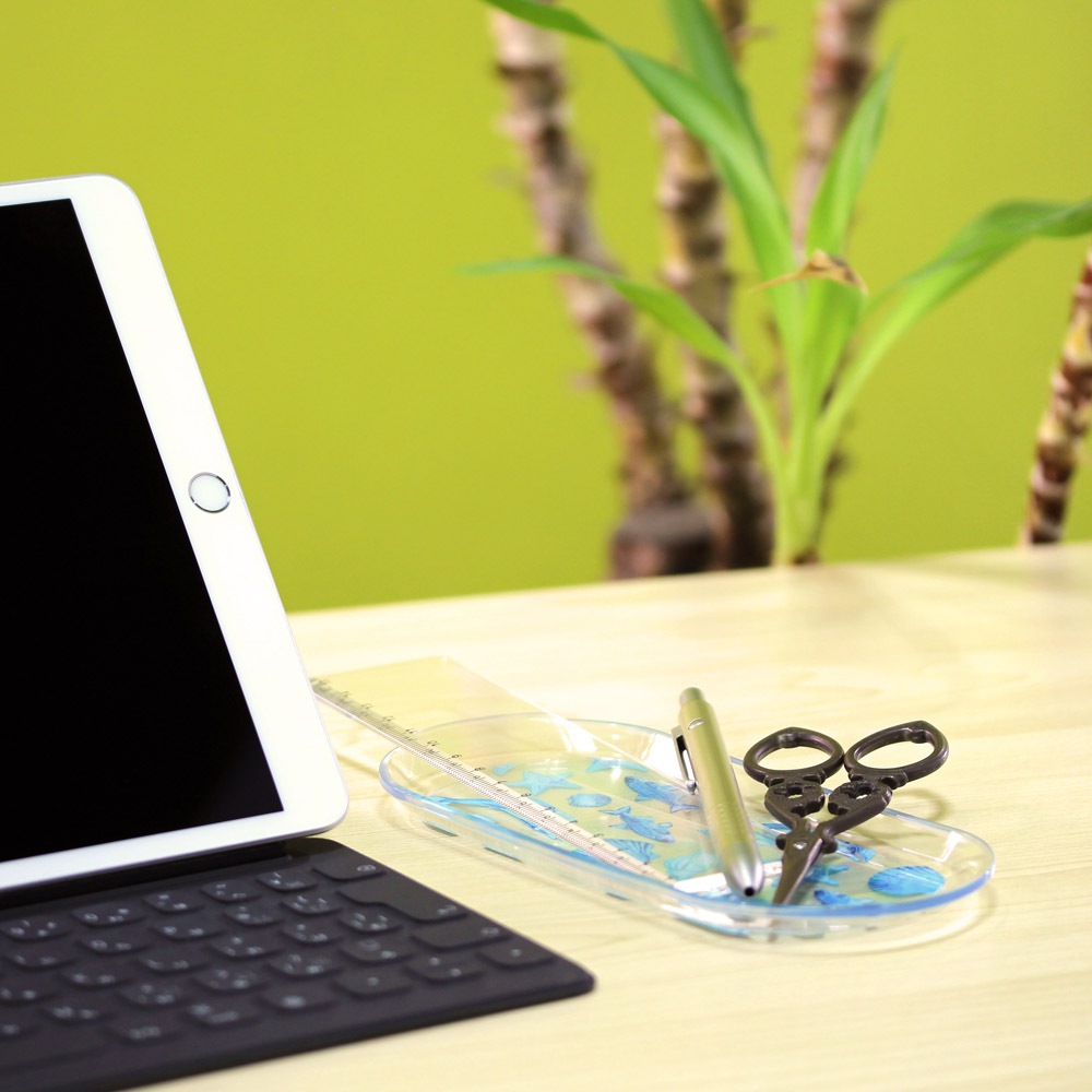 PS（ポリスチレン）製 マルチトレイ 175mm ラメ入りクリア 無地