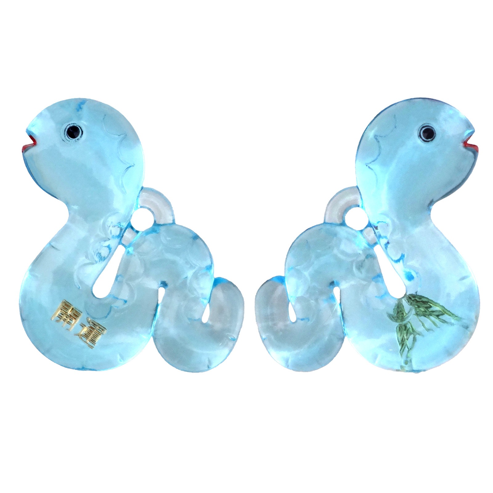 プラ干支 T （巳/へび） クリアイエロー 開運文字入り 6色根付紐 N6-SD 付き 完成品