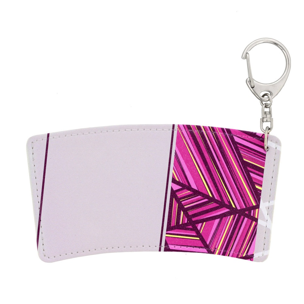 バレンタインに メッセージが書ける カップスリーブ 合皮レザー製 デザインA（ピンク）