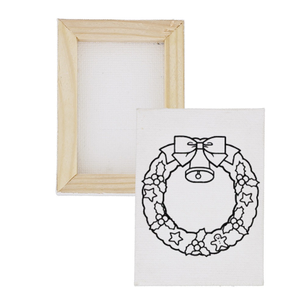 クリスマス 塗り絵 ミニキャンバス 50×70mm キャンバスのみ 縦向き 7種セット