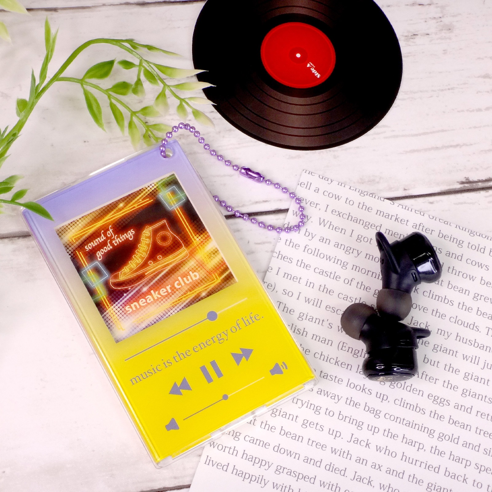 PCクリアパスケース 音楽プレイヤー風 ボールチェーン＆中紙付き