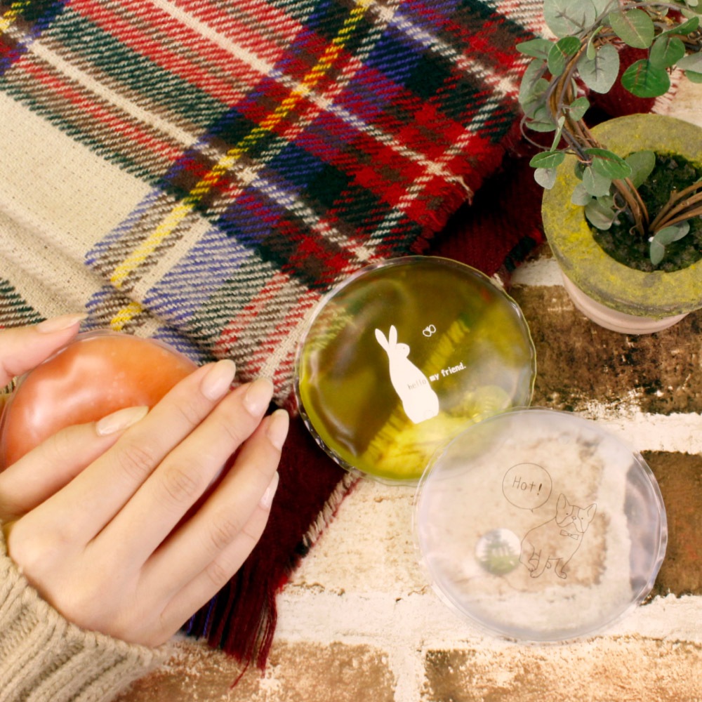 繰り返し使えるエコなカイロ リウォームカイロ 丸型 ブルー