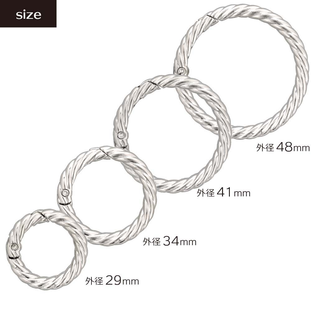 ダイキャストカラビナ 縄目タイプ 41mm ゴールド