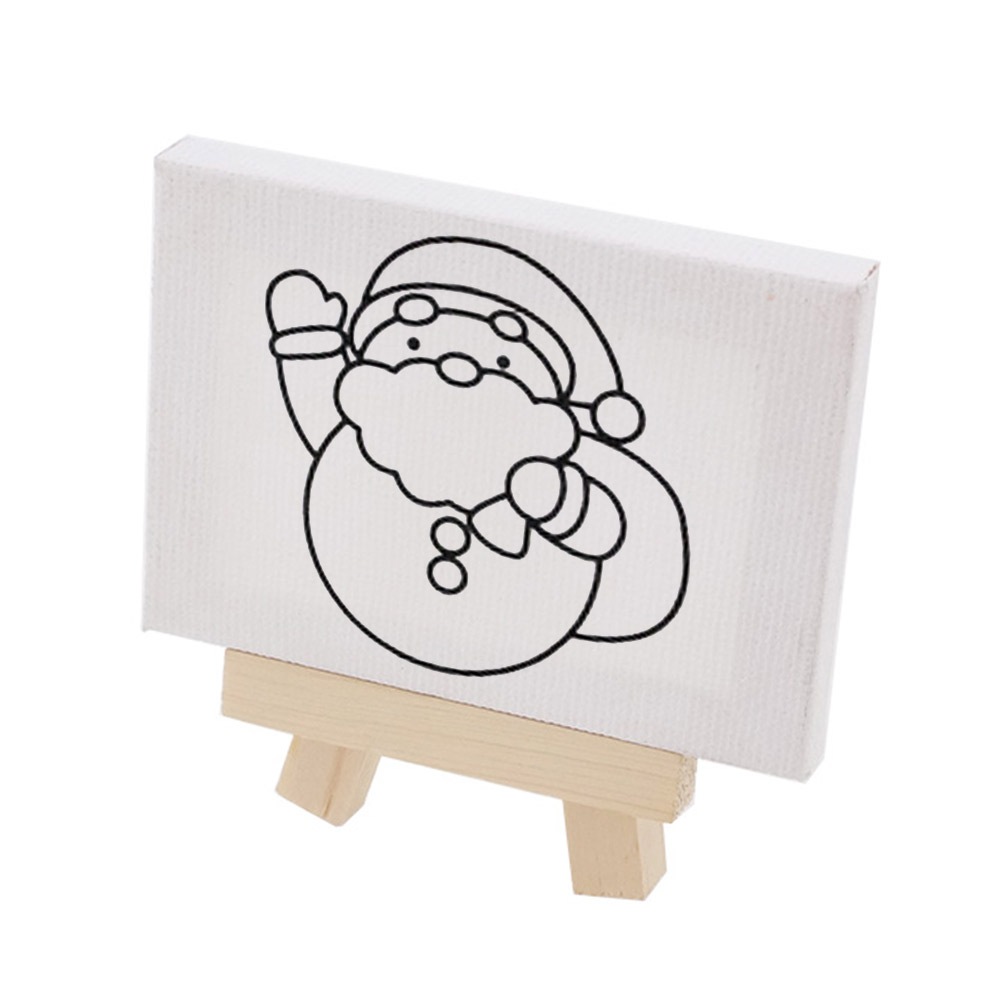 クリスマス 塗り絵 ミニキャンバス 50×70mm サンタ 横向き
