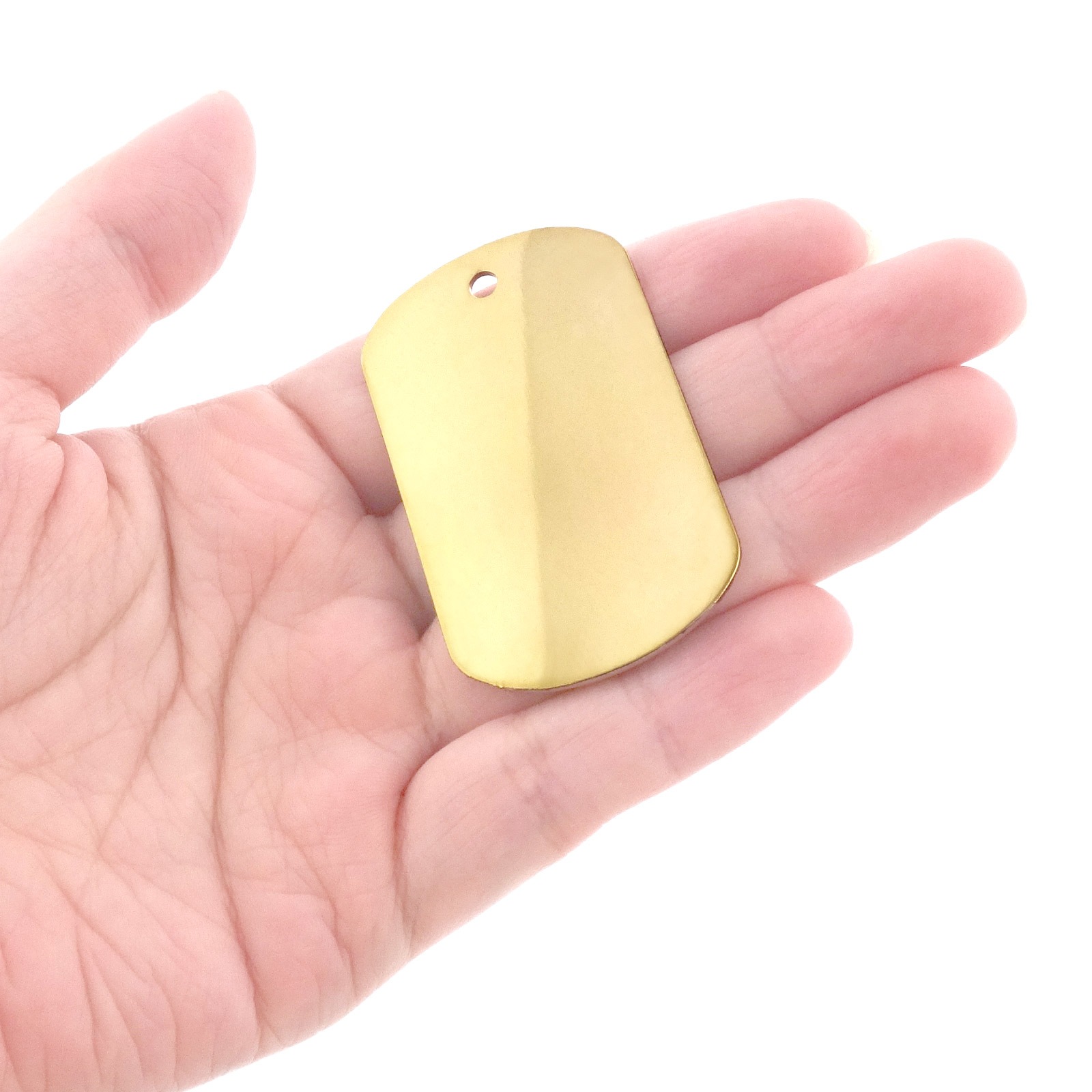メタザ材料 ドッグタグプレート PTDT3050 磨き加工 ゴールド （5枚