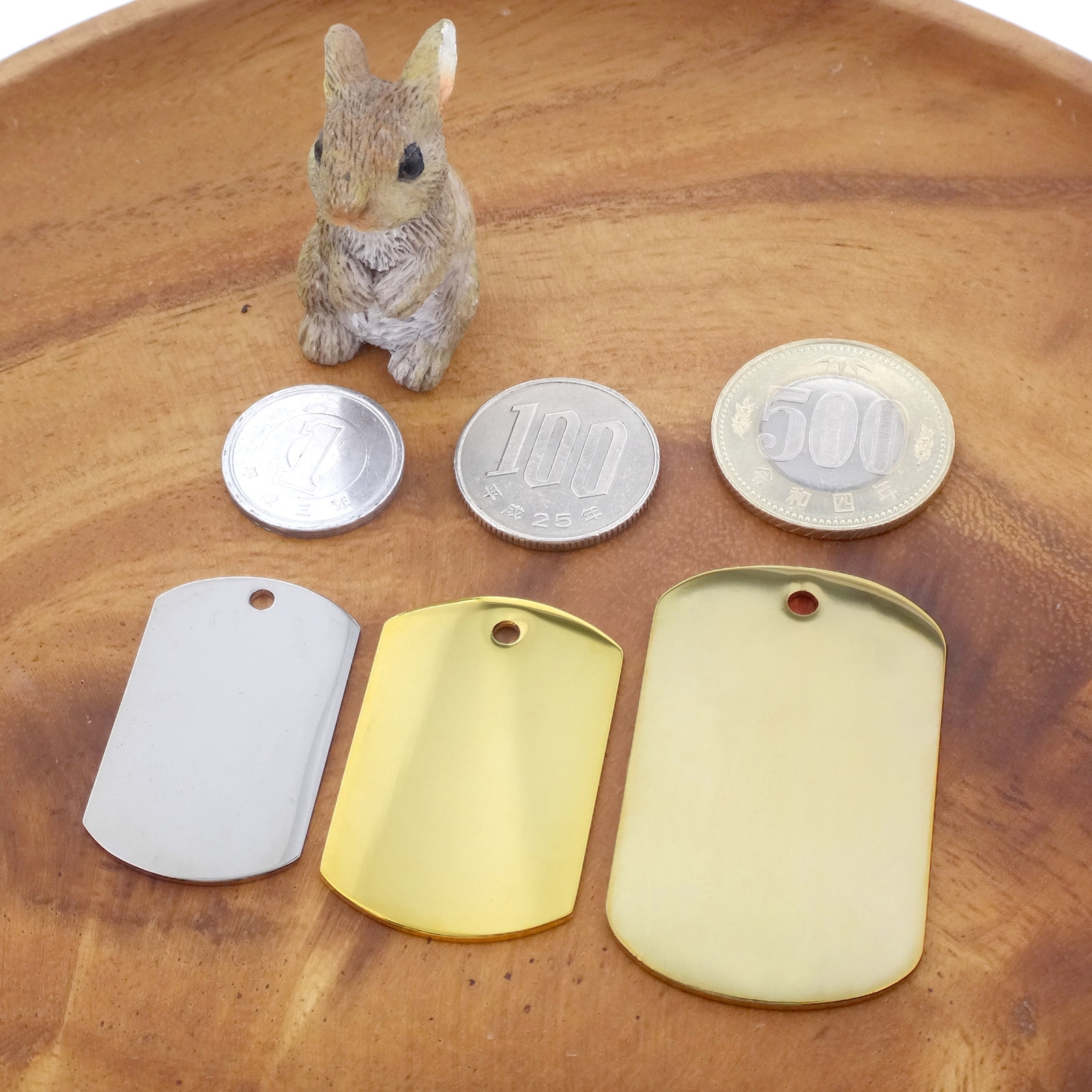 メタザ材料 ドッグタグプレート PTDT3050 磨き加工 ゴールド （5枚