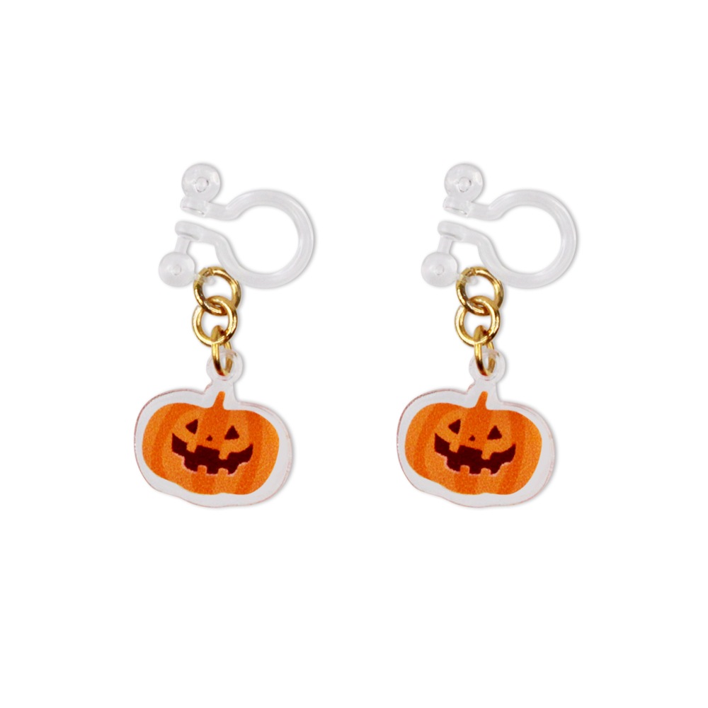 ハロウィン 樹脂イヤリング ノンホールピアス 1ペア（2個組） 10種