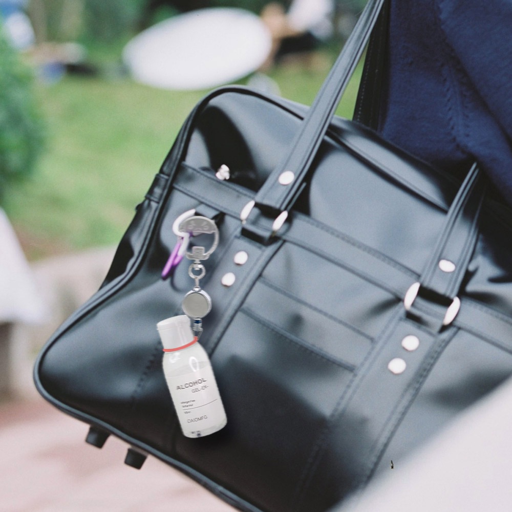 アルコールボトルホルダー リールキーホルダー付き チャームフック だるま（レッド）