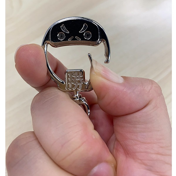 アルコールボトルホルダー リールキーホルダー付き チャームフック だるま（レッド）