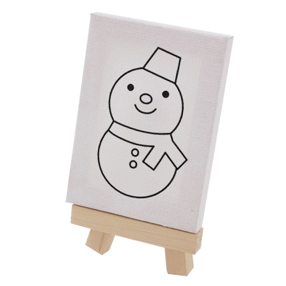 クリスマス 塗り絵 ミニキャンバス 50×70mm 雪だるま 縦向き
