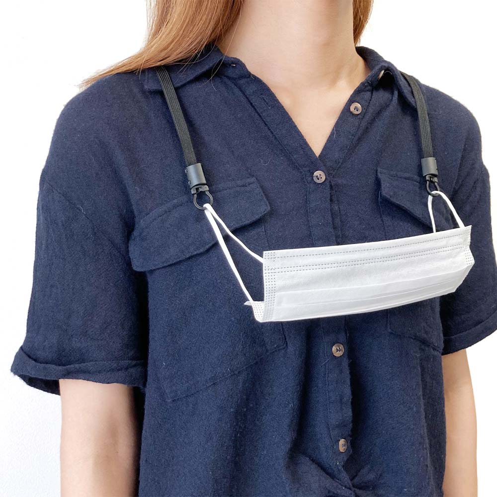 マスクホルダーに使える 樹脂フック NP-10K付き ネックストラップ ピンク