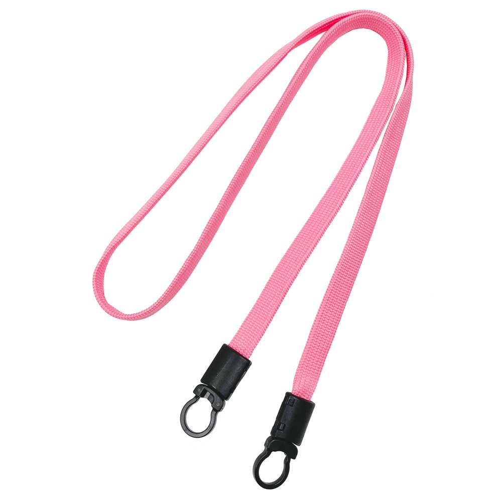 マスクホルダーに使える 樹脂フック NP-10K付き ネックストラップ ピンク