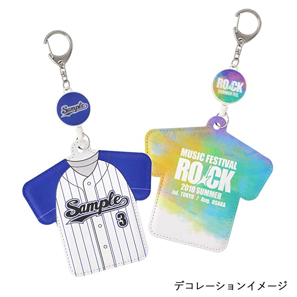 ○両面フラットボディ○ ツボ付リールキーホルダー ホワイト