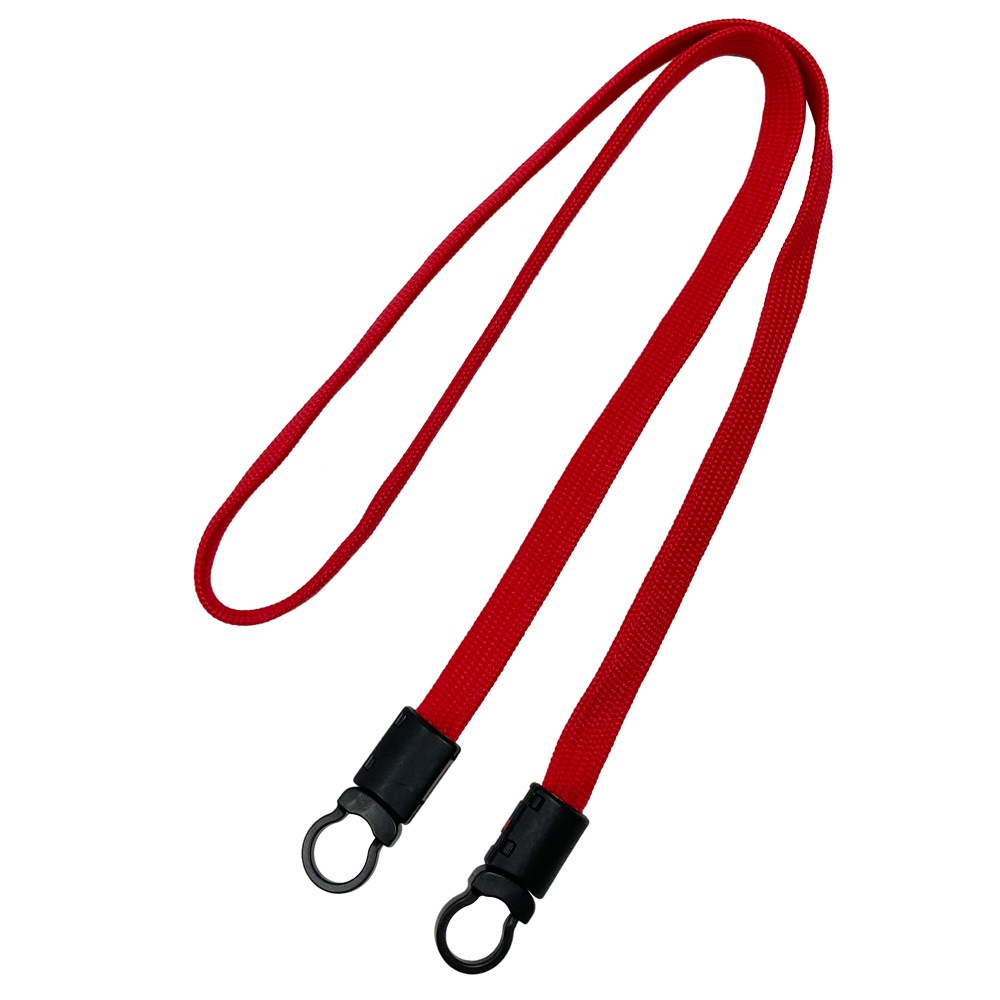 マスクホルダーに使える 樹脂フック NP-10K付き ネックストラップ レッド