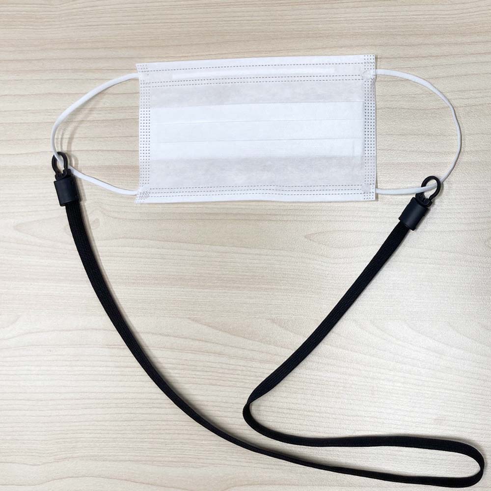 マスクホルダーに使える 樹脂フック NP-10K付き ネックストラップ イエロー