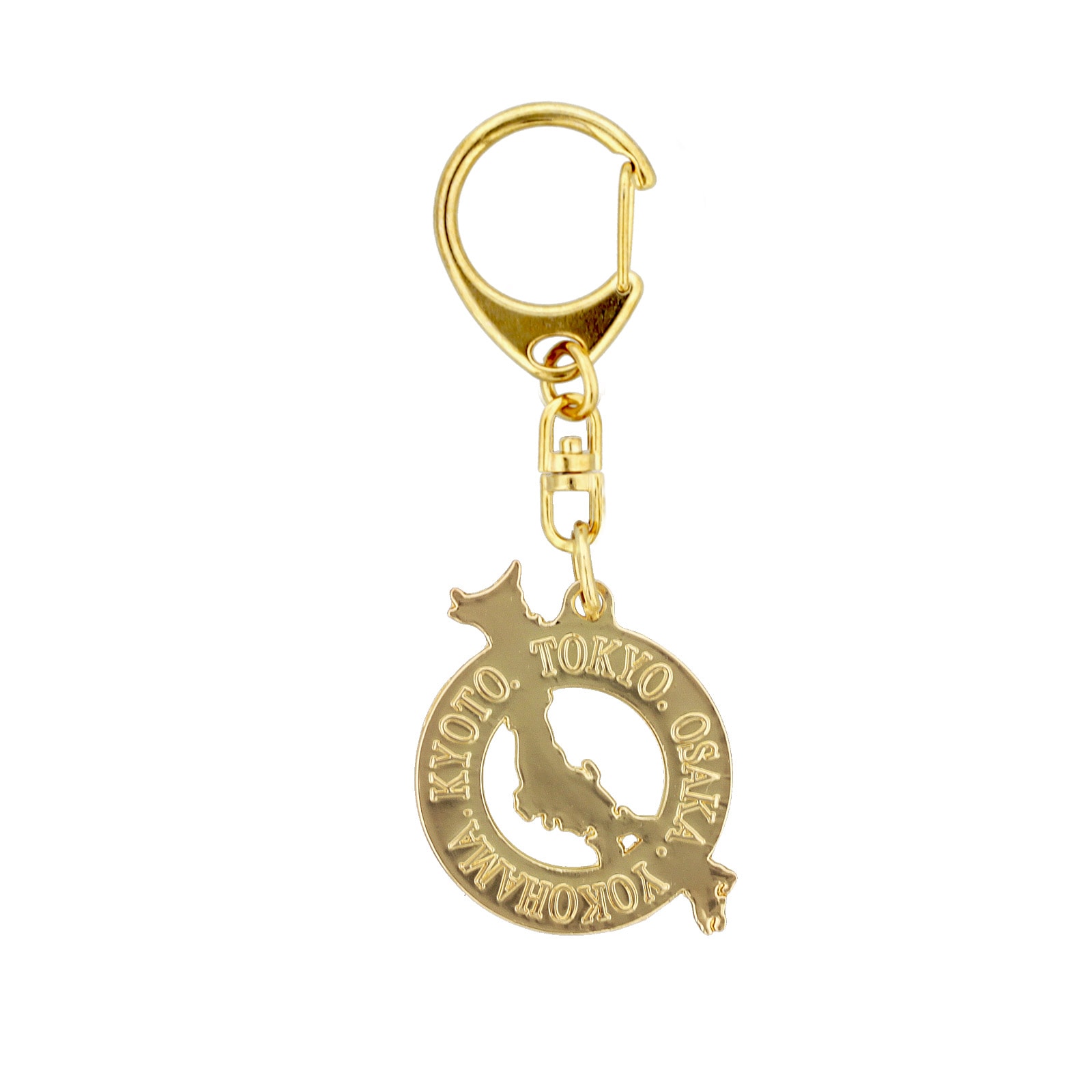 日本のお土産 観光 メタル キーホルダー No.104 日本地図透かし