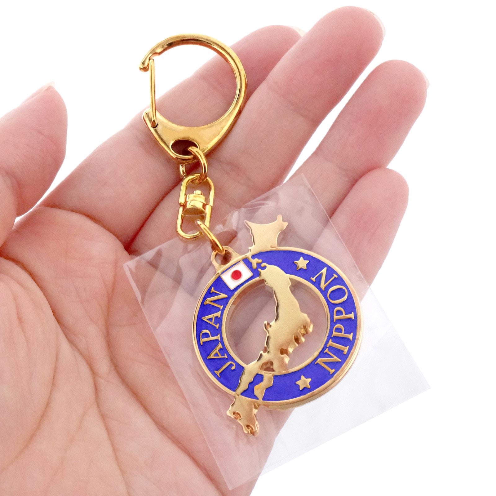 日本のお土産 観光 メタル キーホルダー No.104 日本地図透かし