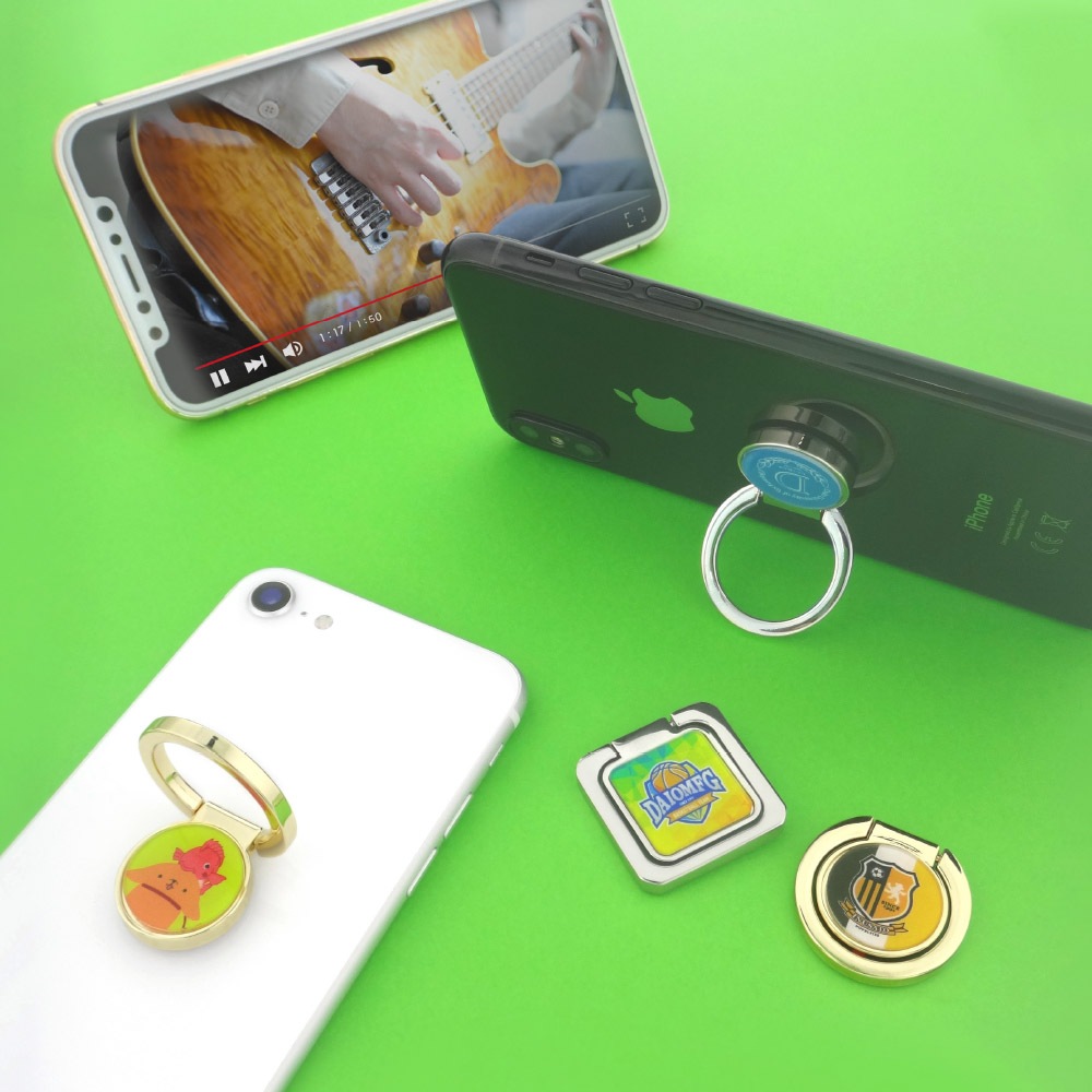 ダイキャスト スマホスタンドリング 角型 ニッケル