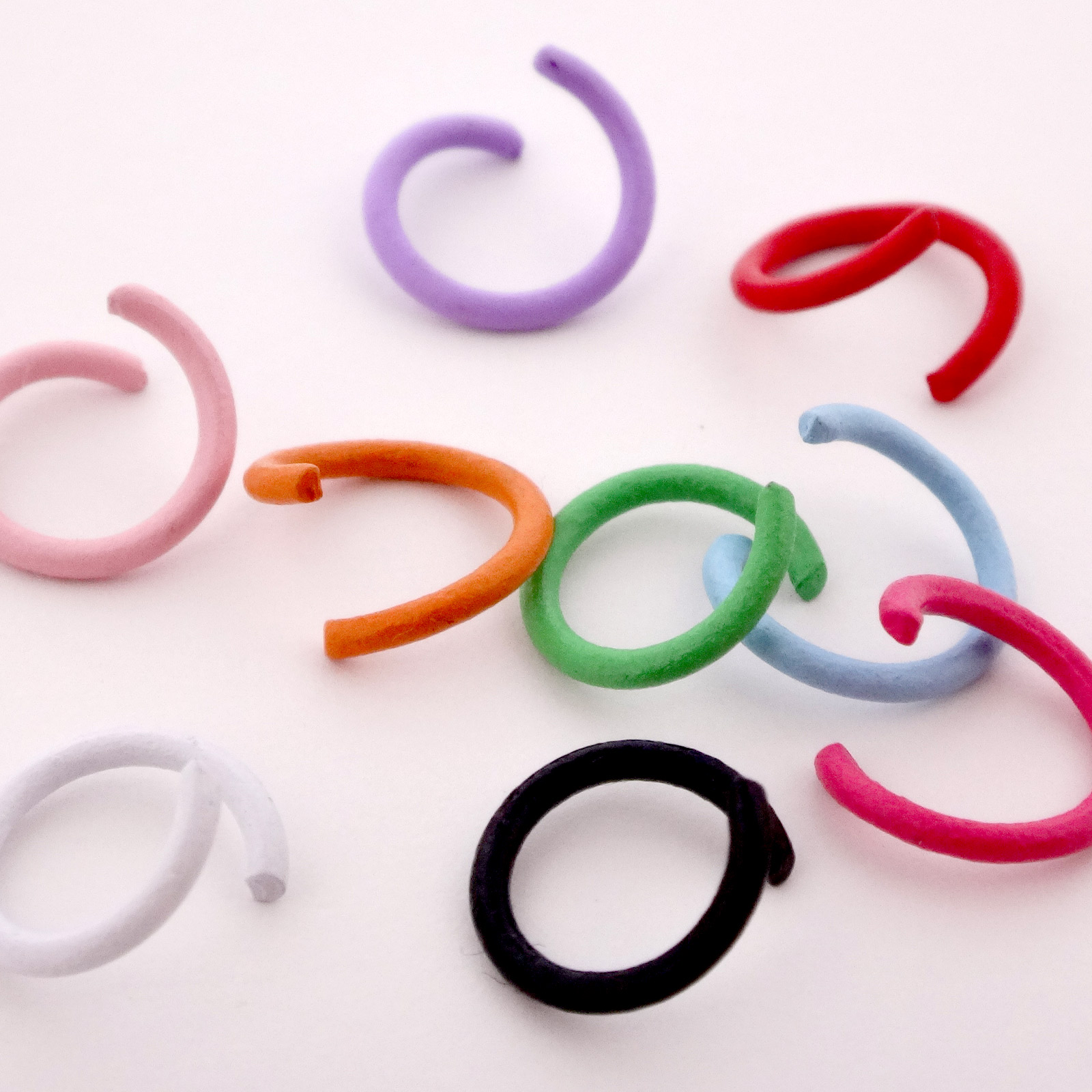 カラー丸カン 線径φ1.2×外径10mm ライトパープル 【数量限定】