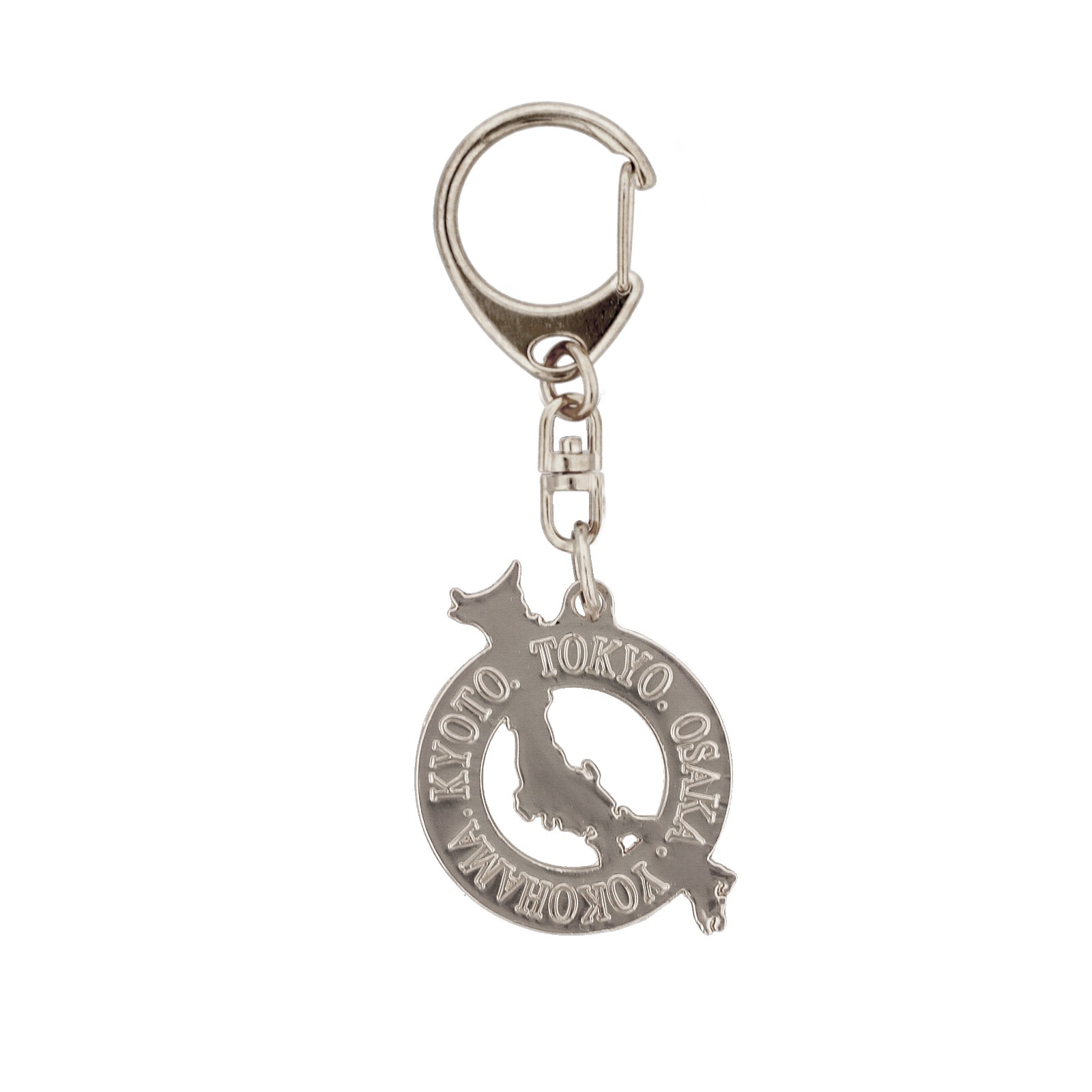 日本のお土産 観光 メタル キーホルダー No.105 日本地図透かし