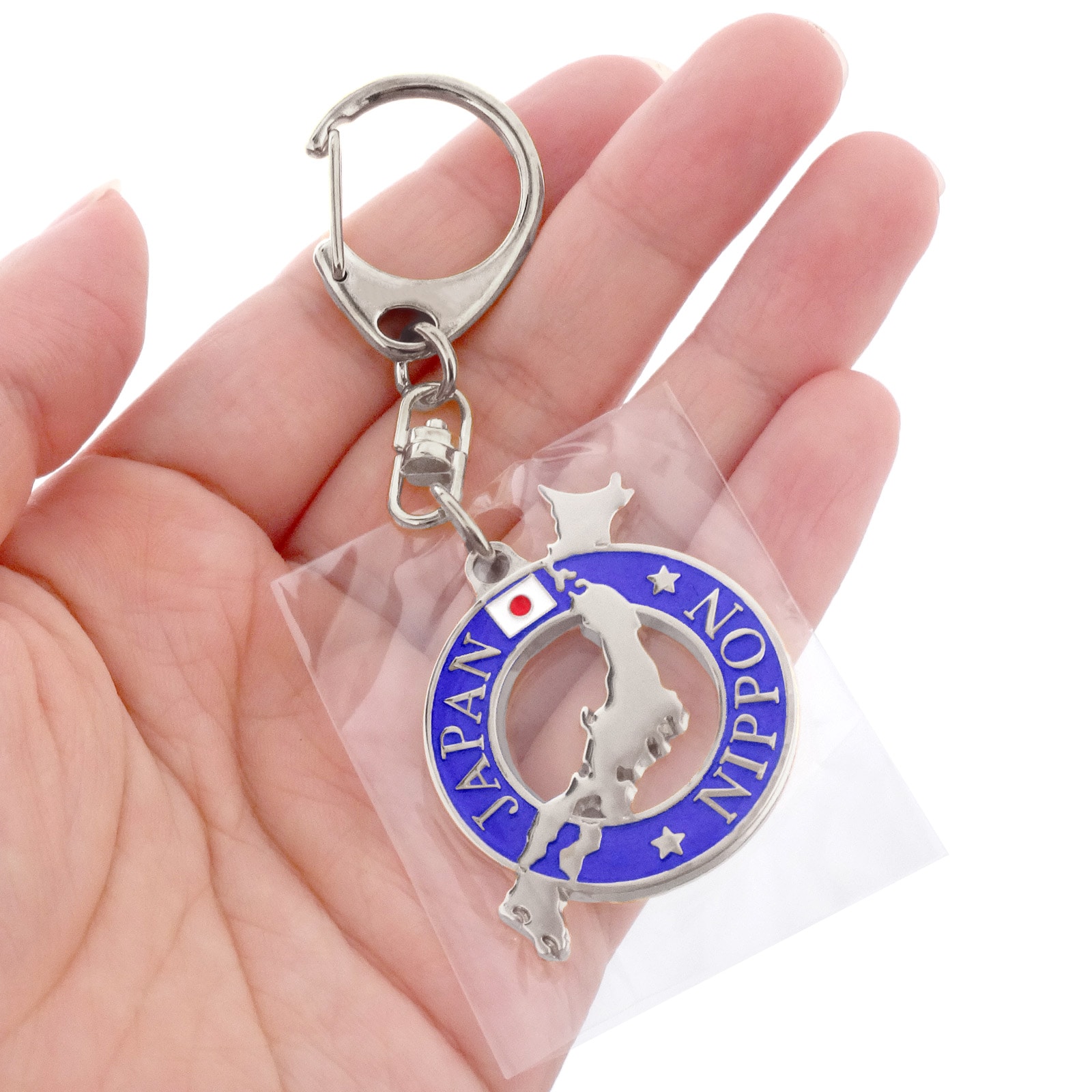 日本のお土産 観光 メタル キーホルダー No.105 日本地図透かし