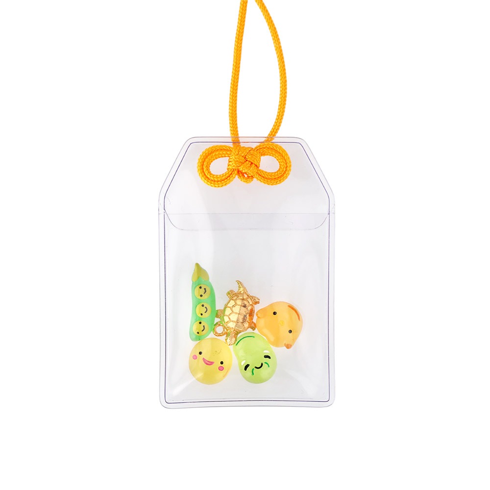 フォトカードホルダー お守り型(小)×めがね結びセット 選べるカラー 赤/紫/緑/茶/オレンジ/黄色/水色/ピンク/白