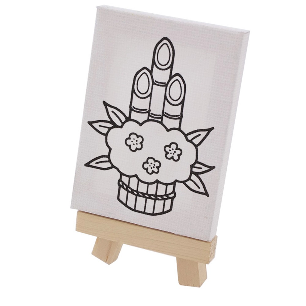 お正月 塗り絵 ミニキャンバス 50×70mm 門松
