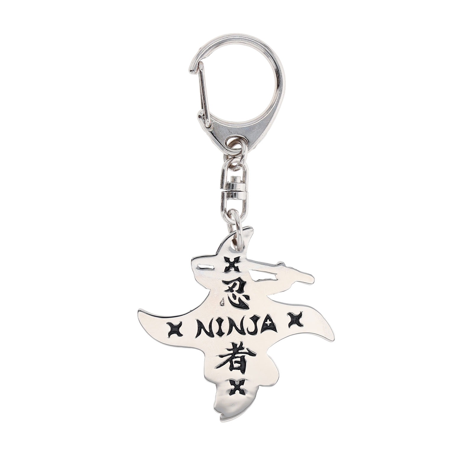 日本のお土産 観光 メタル キーホルダー No.112 忍者 青 シルバー