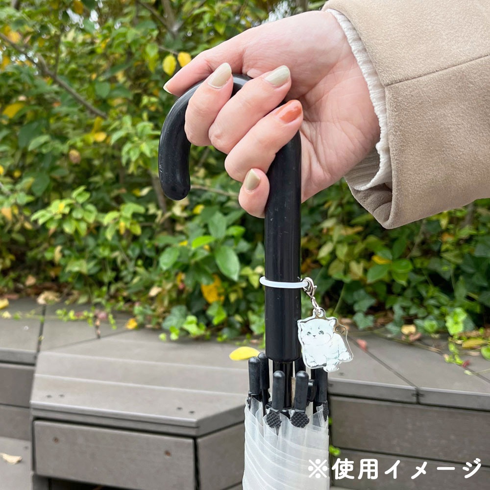 アンブレラマーカー 持ち手タイプ ホワイト アルファベットチャーム シルバー PE163 （I） 台紙入り