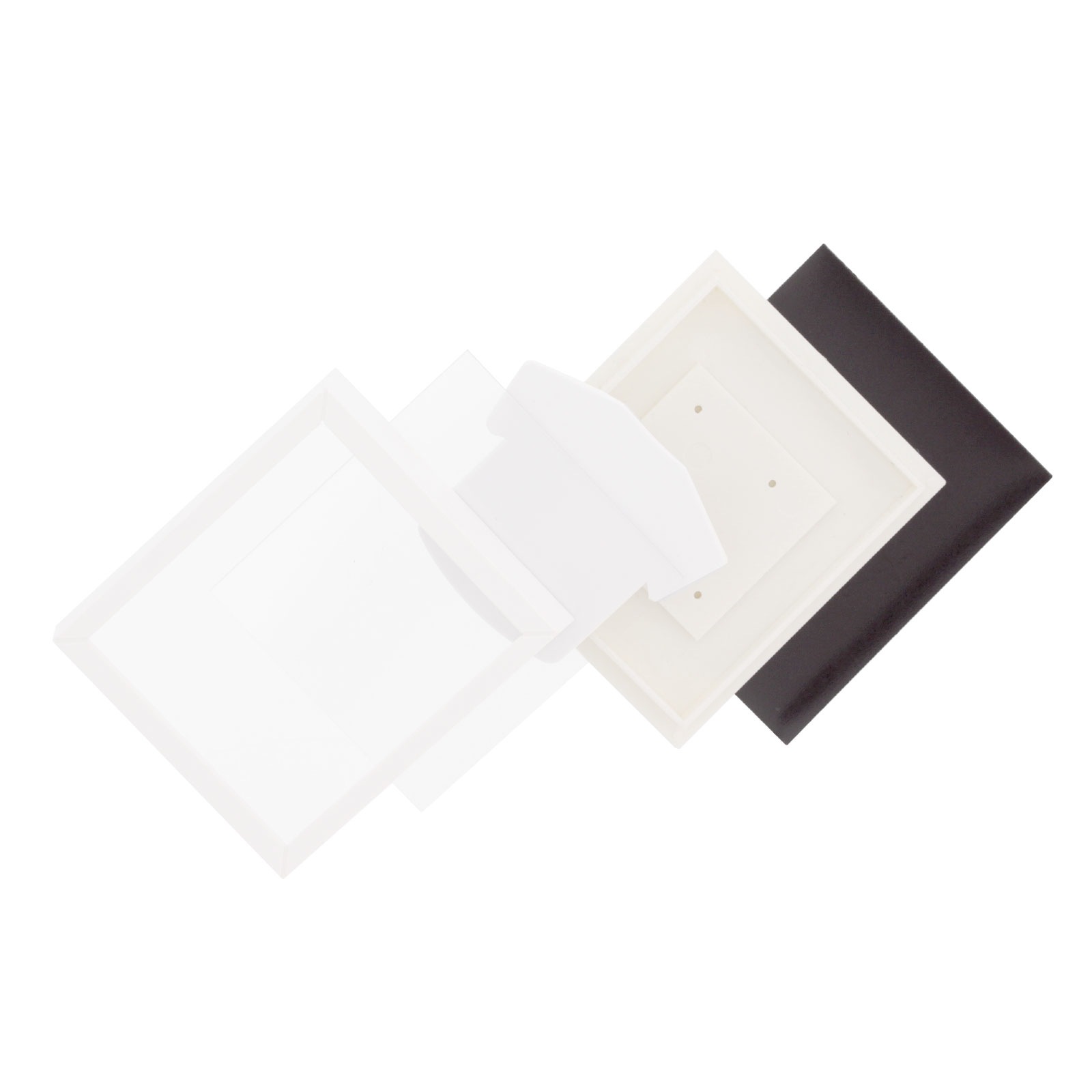 ミニ額縁 Tシャツ型プレート マグネット パーツ5点セット ブラック／ホワイト