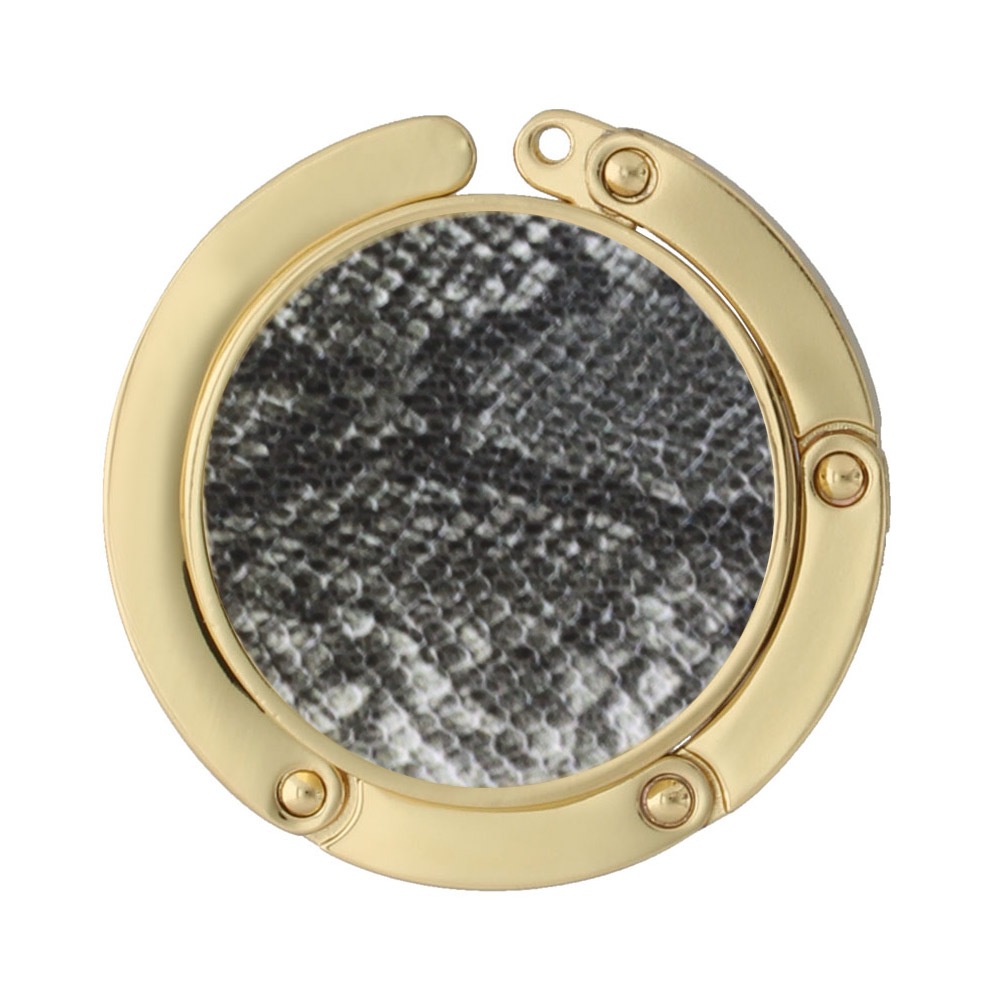 フェイクレザー ハンドバックハンガー 丸型 ゴールド