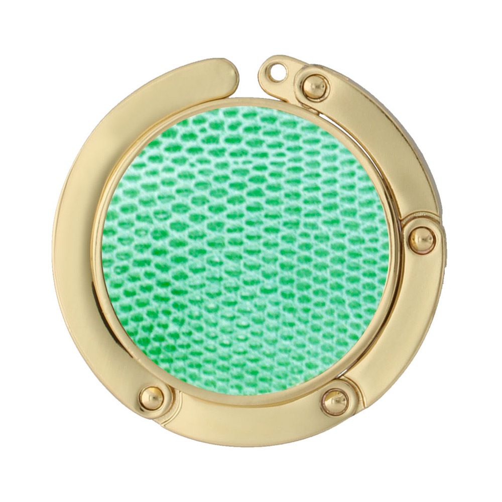 フェイクレザー ハンドバックハンガー 丸型 ゴールド