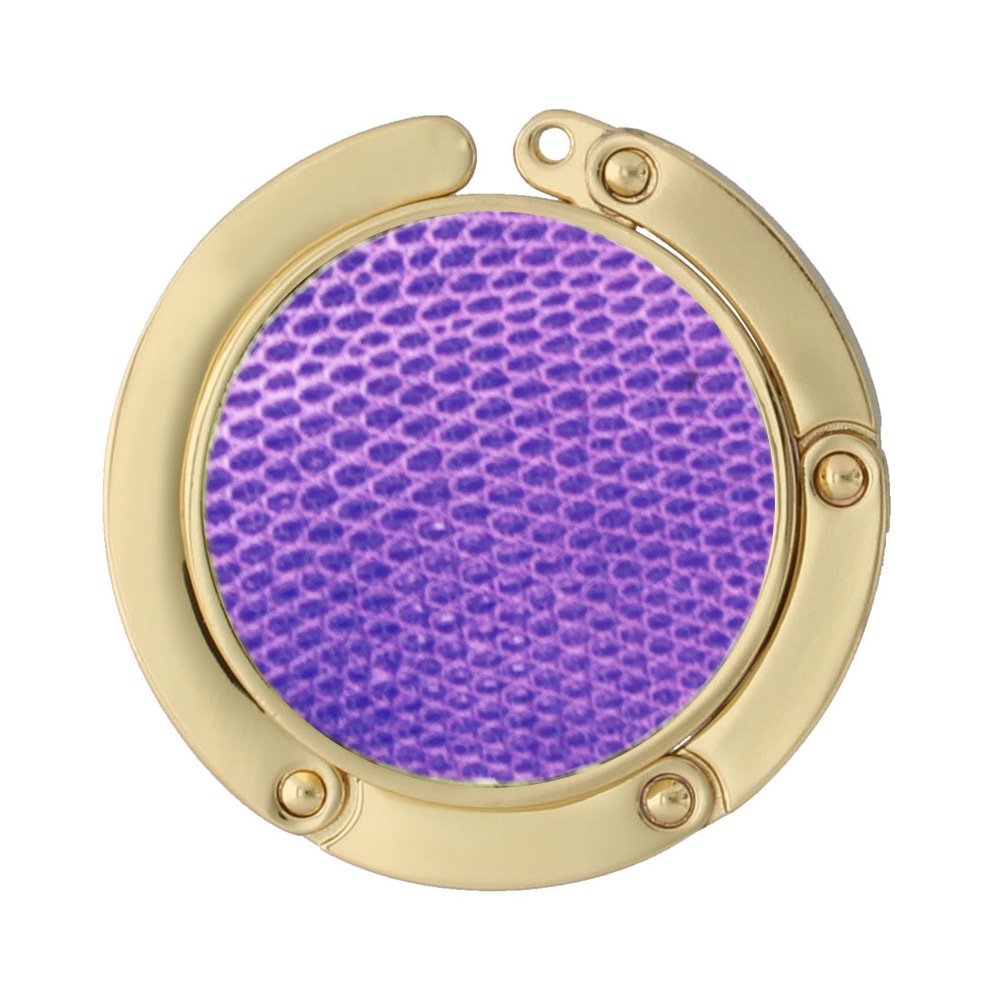 フェイクレザー ハンドバックハンガー 丸型 ゴールド