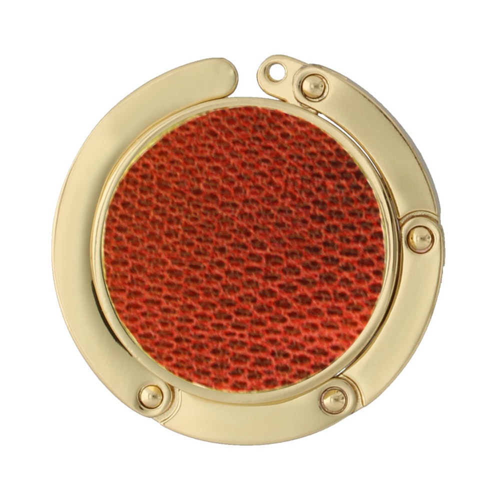 フェイクレザー ハンドバックハンガー 丸型 ゴールド