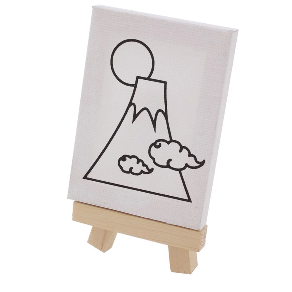 お正月 塗り絵 ミニキャンバス 50×70mm 富士山｜パーツ材料の
