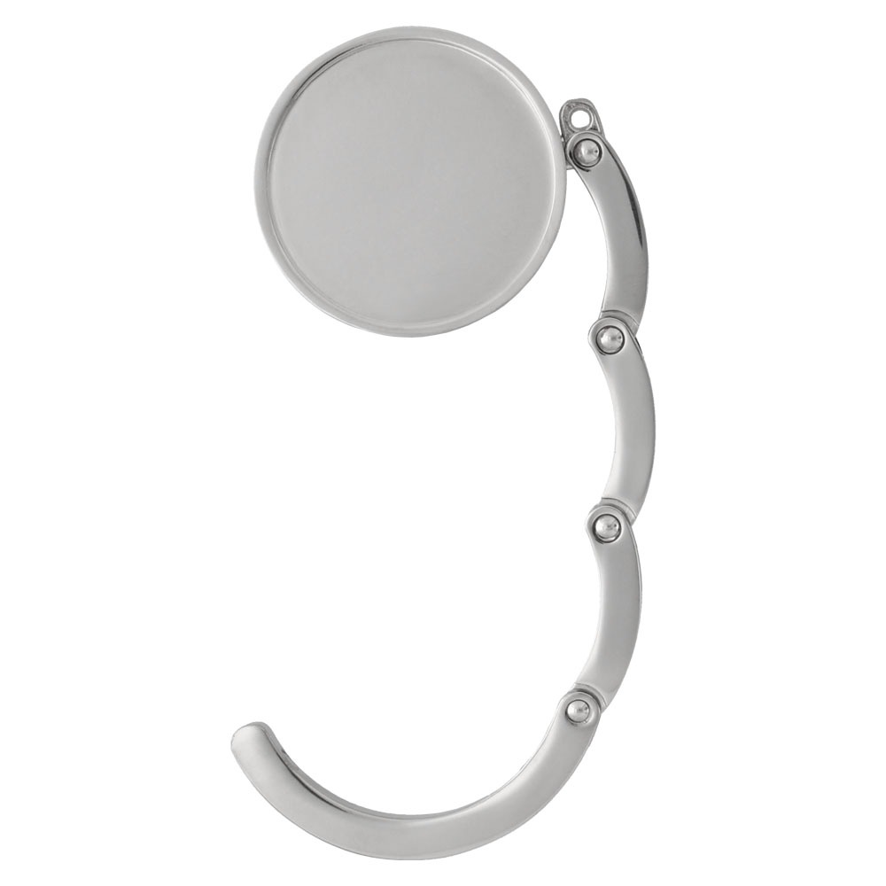 フェイクレザー ハンドバックハンガー 丸型 シルバー